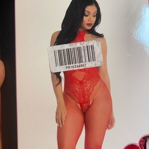 Leg Avenue Red Lace Bodysuit
